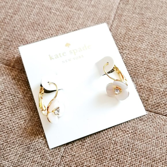kate spade disco pansy leverback earrings